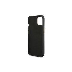 Guess iPhone 14 6,1&quot; GUHCP14SHG4SHK black HC PC/TPU 4G PU Metal Outline Script цена и информация | Чехлы для телефонов | pigu.lt