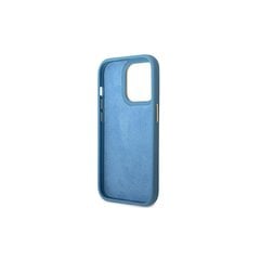 Guess iPhone 14 Pro Max 6,7&quot; GUHCP14XHG4SHB blue HC PC/TPU 4G PU Metal Outline Script цена и информация | Чехлы для телефонов | pigu.lt