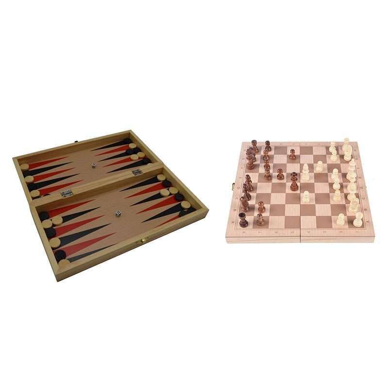 Stalo žaidimas – 3 viename Šachmatai, nardai, šaškės цена и информация | Stalo žaidimai, galvosūkiai | pigu.lt