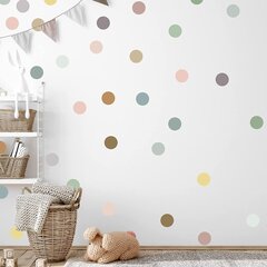 Настенные наклейки Rainbow Polka Dot, многоразовые, безопасные для стены виниловые наклейки 150 шт. (Ø 5 см) цена и информация | Интерьерные наклейки | pigu.lt