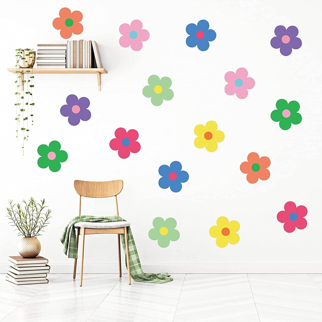 Sienų lipdukai Cute Retro Flowers цена и информация | Interjero lipdukai | pigu.lt