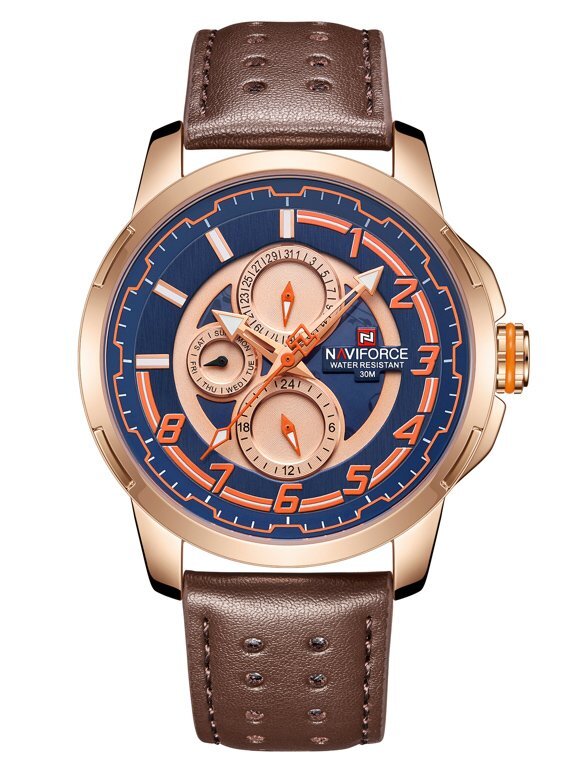 VYRIŠKAS LAIKRODIS NAVIFORCE NF9142 (zn087d) rose gold + BOX TAY12340 kaina ir informacija | Vyriški laikrodžiai | pigu.lt