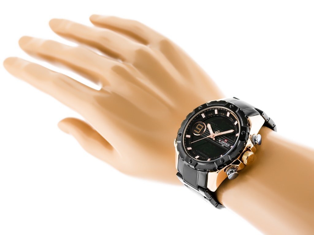 VYRIŠKAS LAIKRODIS NAVIFORCE - NF9146S (zn089c) - black/rosegold + BOX TAY12503 kaina ir informacija | Vyriški laikrodžiai | pigu.lt