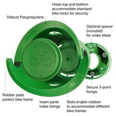 CYCLOC Solo sieninis dviračio laikiklis, juodas цена и информация | Держатели для велосипедов | pigu.lt