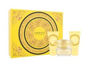 Косметический подарочный набор для женщин Versace Yellow Diamond Set: туалетная вода, 50мл + гель для душа, 50мл + лосьон для тела, 50мл цена и информация | Женские духи | pigu.lt