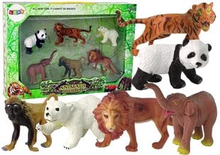 Набор из 6 фигурок диких животных. Статуэтка Сафари Тигр, Обезьяна, Лев цена и информация | Игрушки для девочек | pigu.lt