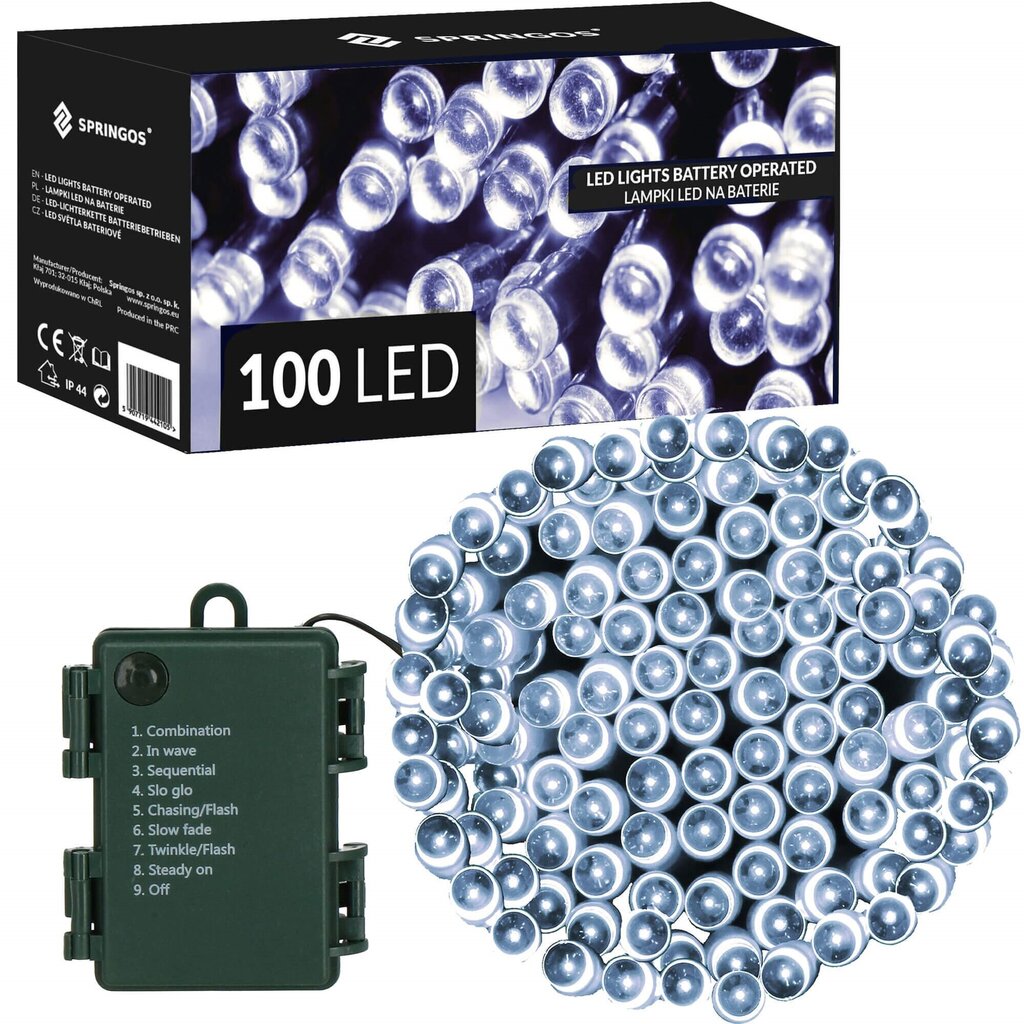 LED Girlianda 10 m, 100 LED kaina ir informacija | Girliandos | pigu.lt