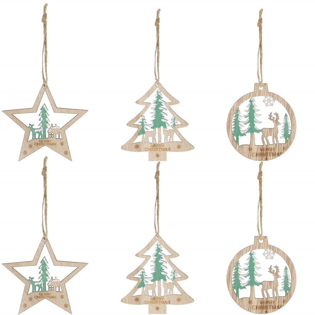 Kalėdinės kabančios dekoracijos, medis цена и информация | Kalėdinės dekoracijos | pigu.lt
