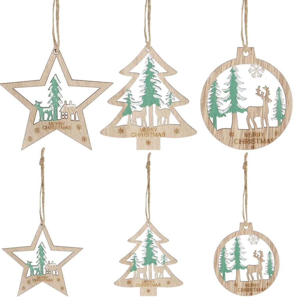 Kalėdinės kabančios dekoracijos, medis цена и информация | Kalėdinės dekoracijos | pigu.lt