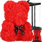 Spingos meškiukas iš rožių su dėžute, 36x26x26 cm kaina ir informacija | Kitos originalios dovanos | pigu.lt