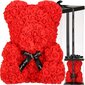 Spingos meškiukas iš rožių su dėžute, 36x26x26 cm kaina ir informacija | Kitos originalios dovanos | pigu.lt