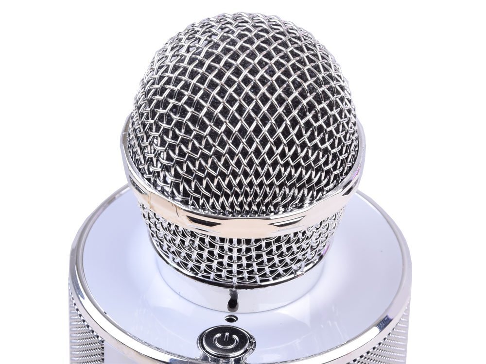 Belaidis karaoke mikrofonas su garsiakalbiu, sidabrinis цена и информация | Lavinamieji žaislai | pigu.lt