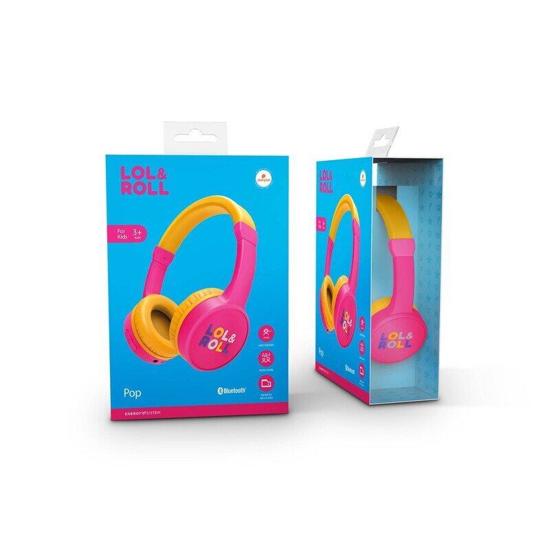 Energy Sistem Lol&Roll Pop Kids Bluetooth Headphones Pink цена и информация | Ausinės | pigu.lt