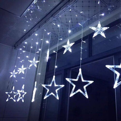 Žvaigždžių girlianda, kabantys varvekliai, 4m 138 LED kaina ir informacija | Girliandos | pigu.lt