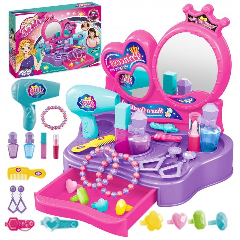 Žaislinis grožio staliukas su priedais Woopie kaina ir informacija | Žaislai mergaitėms | pigu.lt