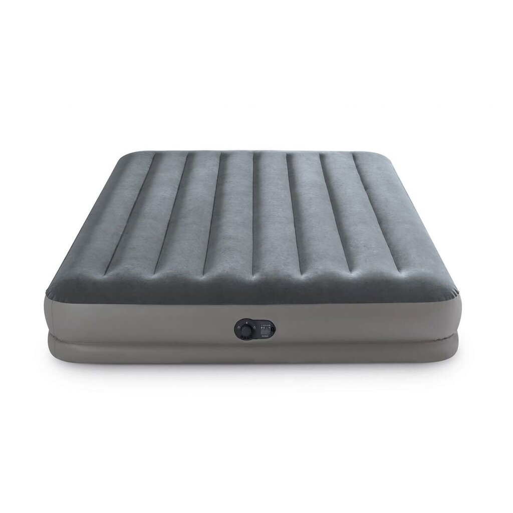 Pripučiamas čiužinys Intex Queen Dura-Beam Prestige su USB pompa, 152x203x30 cm, pilkas цена и информация | Pripučiami čiužiniai ir baldai | pigu.lt