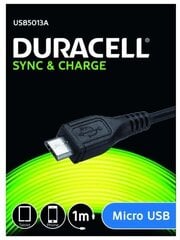 Duracell Универсальный Mirco USB Кабель данных и заряда 1m Черный цена и информация | Кабели для телефонов | pigu.lt