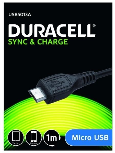 Laidas Duracell USB-microUSB, 1m цена и информация | Laidai telefonams | pigu.lt