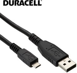 Cable USB to Micro USB Duracell 1m (black) цена и информация | Кабели для телефонов | pigu.lt