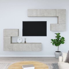Sieninė televizoriaus spintelė vidaXL, pilka kaina ir informacija | TV staliukai | pigu.lt