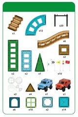 Magnetinė trasa su automobiliais – net 96 elementai! kaina ir informacija | Konstruktoriai ir kaladėlės | pigu.lt