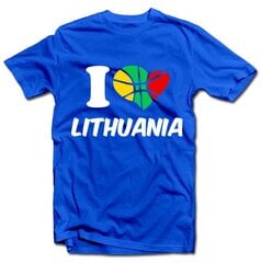 Футболка "I love Lithuania" цена и информация | Оригинальные футболки | pigu.lt