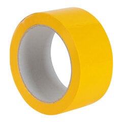 Цветная клейкая лента 50 мм x 66 м, желтый цвет, 1 шт цена и информация | Kanceliarinės prekės | pigu.lt