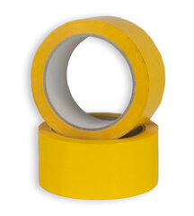 Цветная клейкая лента 50 мм x 66 м, желтый цвет, 1 шт цена и информация | Kanceliarinės prekės | pigu.lt