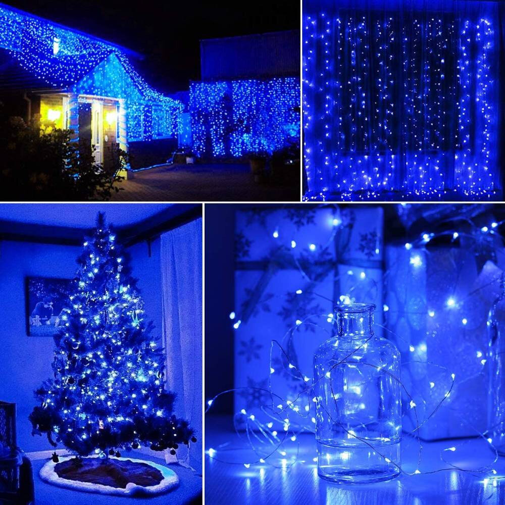 Vielinė LED girlianda, 50 LED, 5 m, Mėlynos spalvos kaina ir informacija | Girliandos | pigu.lt