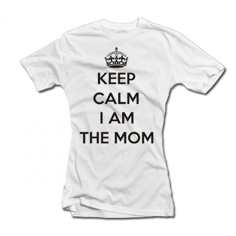 Moteriški marškinėliai "Keep calm I am the mom" kaina ir informacija | Originalūs marškinėliai | pigu.lt