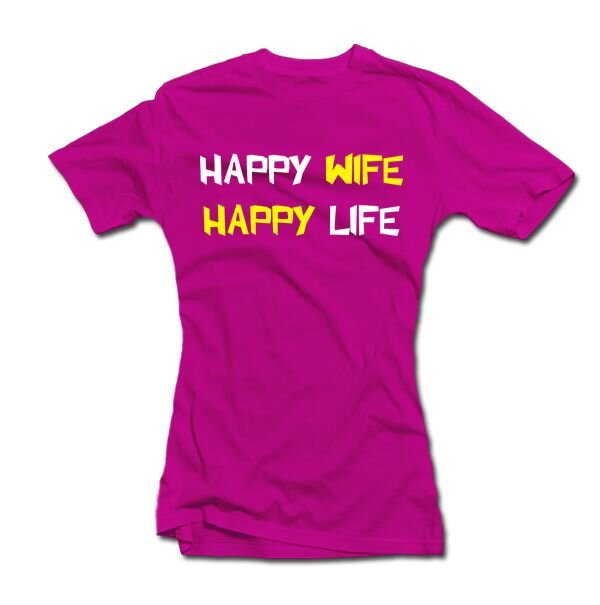 Moteriški marškinėliai "Happy wife" цена и информация | Originalūs marškinėliai | pigu.lt