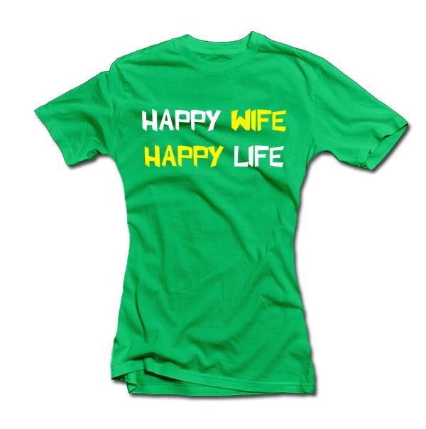 Moteriški marškinėliai "Happy wife" цена и информация | Originalūs marškinėliai | pigu.lt
