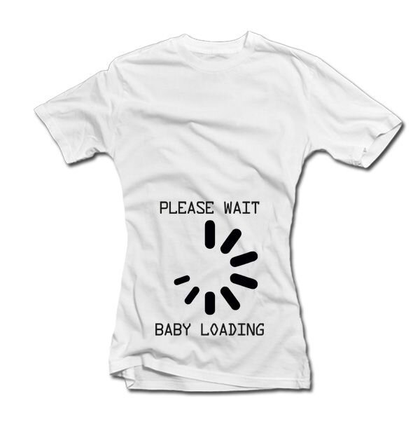 Moteriški marškinėliai "Baby loading" kaina ir informacija | Originalūs marškinėliai | pigu.lt