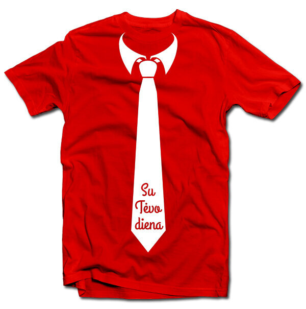 Marškinėliai Tėvo dienos kaklaraištis, raudoni kaina ir informacija | Originalūs marškinėliai | pigu.lt