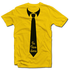 Marškinėliai Tėvo dienos kaklaraištis, geltoni kaina ir informacija | Originalūs marškinėliai | pigu.lt