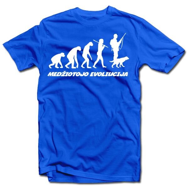 Marškinėliai "Medžiotojo evoliucija" kaina ir informacija | Originalūs marškinėliai | pigu.lt