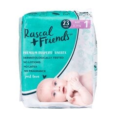 Подгузники Rascal and Friends 1 размер (3-5 кг), 23 шт. цена и информация | Подгузники | pigu.lt