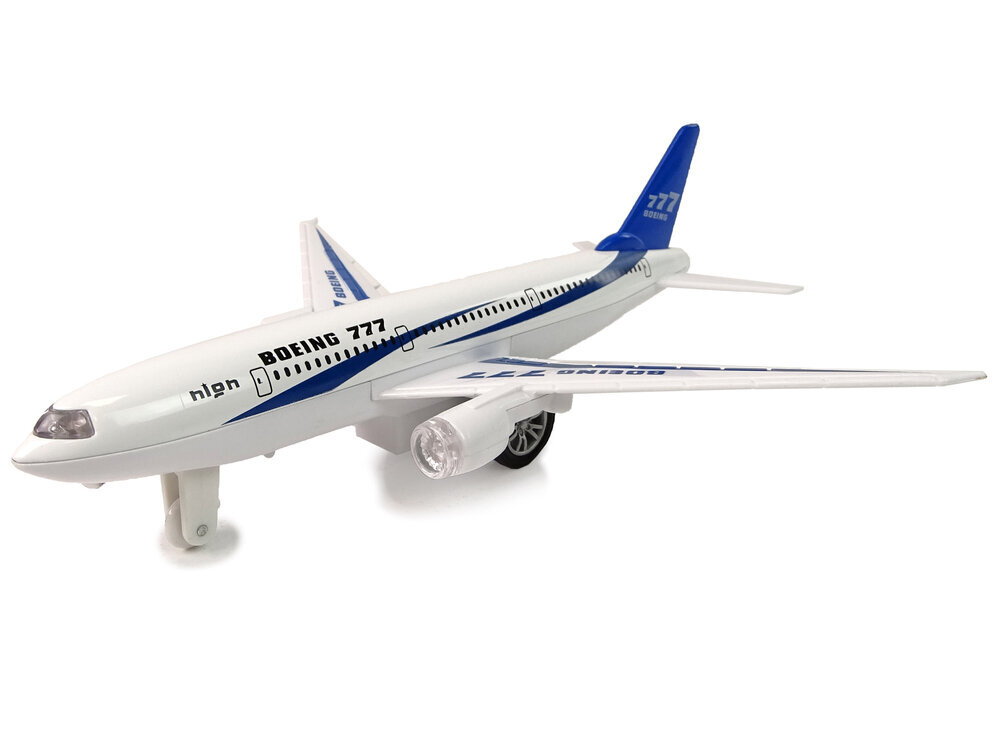 Žaislinis keleivinis lėktuvas Boeing 777 White Propulsion Lean Toys, baltas/mėlynas kaina ir informacija | Žaislai berniukams | pigu.lt
