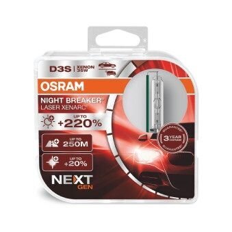 Osram D3S ksenono lempa Night Breaker Laser +200% 2 vnt. цена и информация | Automobilių lemputės | pigu.lt