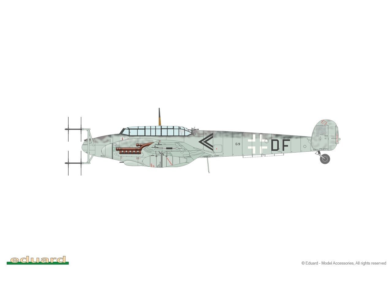 Surenkamas modelis Eduard Messerschmitt Bf 110G-4 Weekend Edition, 1/72, 7465 kaina ir informacija | Konstruktoriai ir kaladėlės | pigu.lt