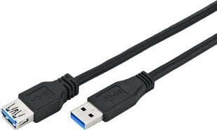 Kabel USB OEM USB-A - USB-A Czarny (93998) цена и информация | Кабели и провода | pigu.lt