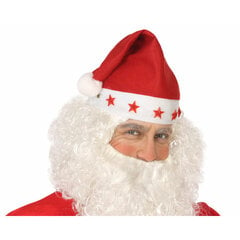 Шапка Деда Мороза S/ GORRO PAPA NOEL C/ESTRELLAS Y LUZ. Свет Красный XXL цена и информация | Карнавальные костюмы | pigu.lt