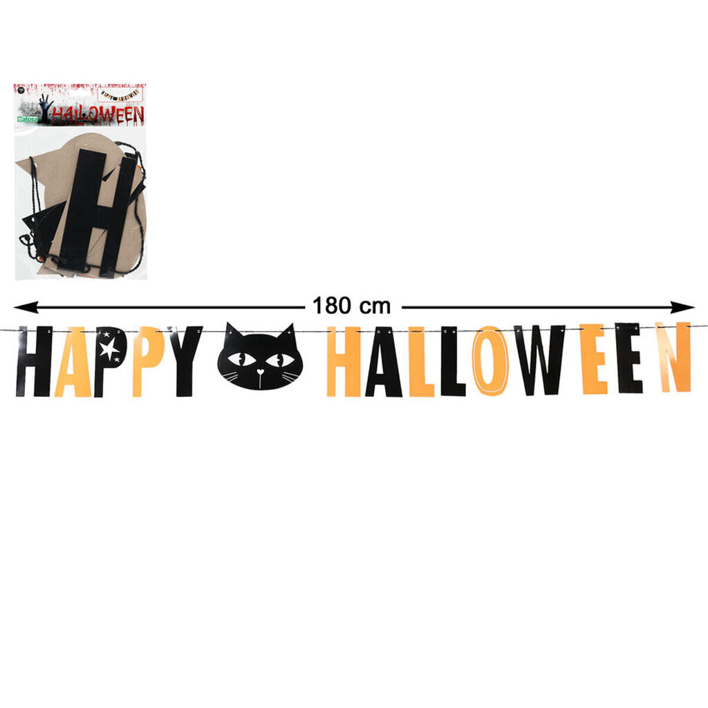 Helovyno papuošimai Girlianda Happy Halloween kaina ir informacija | Dekoracijos šventėms | pigu.lt