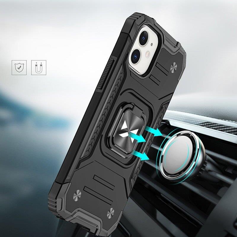 Wozinsky Ring Armor iPhone 14 Black kaina ir informacija | Telefono dėklai | pigu.lt