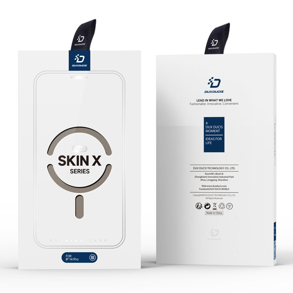 Dux Ducis Skin X Pro iPhone 14 Pro MagSafe magnetic flip beige kaina ir informacija | Telefono dėklai | pigu.lt