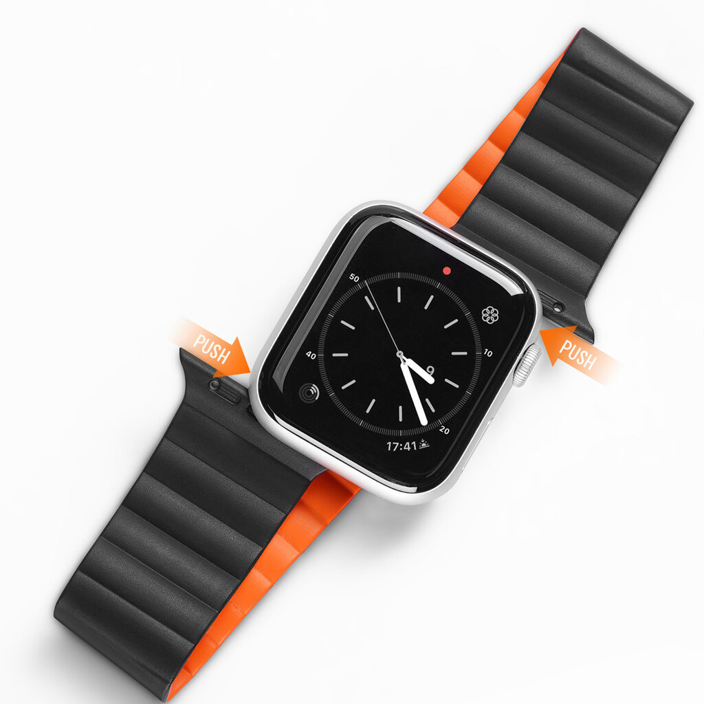 Dux Ducis Magnetic Strap Black/Orange kaina ir informacija | Išmaniųjų laikrodžių ir apyrankių priedai | pigu.lt