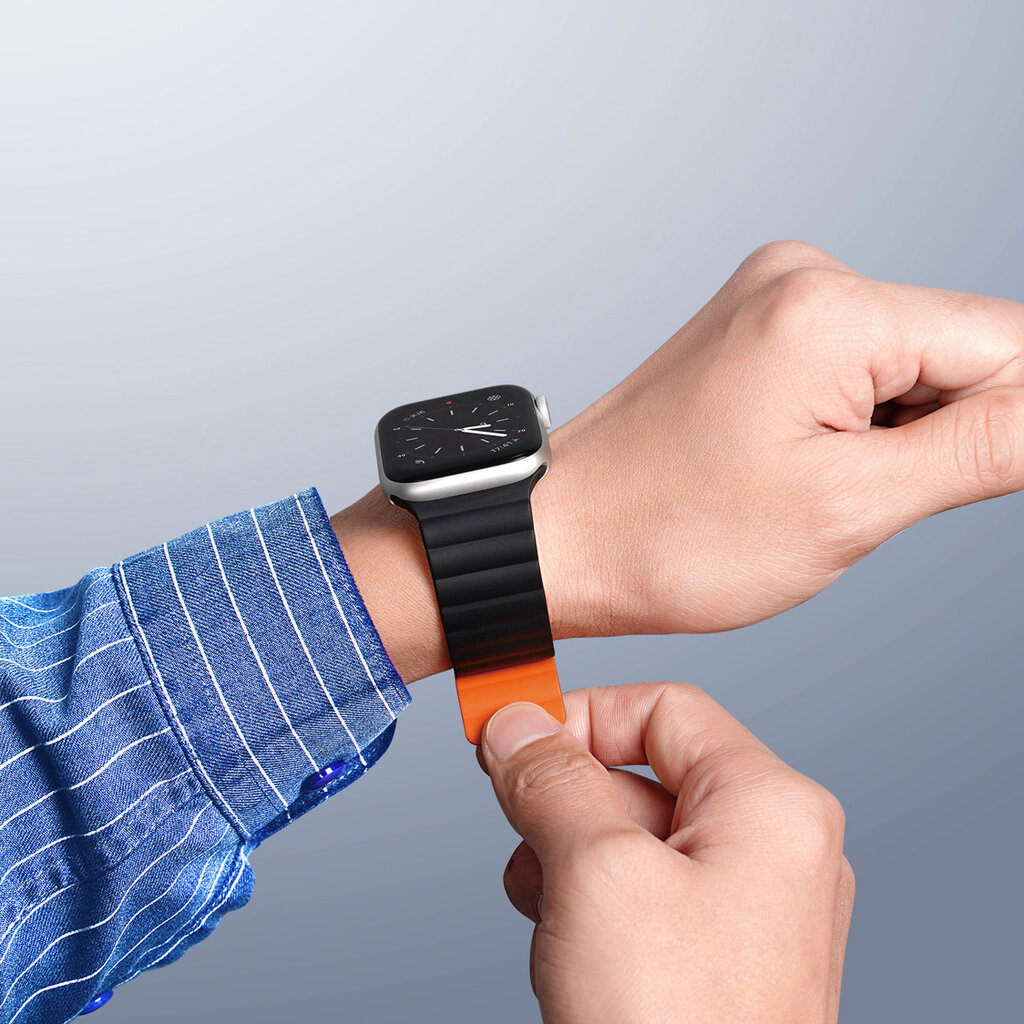 Dux Ducis Magnetic Strap Black/Orange kaina ir informacija | Išmaniųjų laikrodžių ir apyrankių priedai | pigu.lt