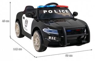 Vienvietis elektromobilis Police, Juodas kaina ir informacija | Elektromobiliai vaikams | pigu.lt