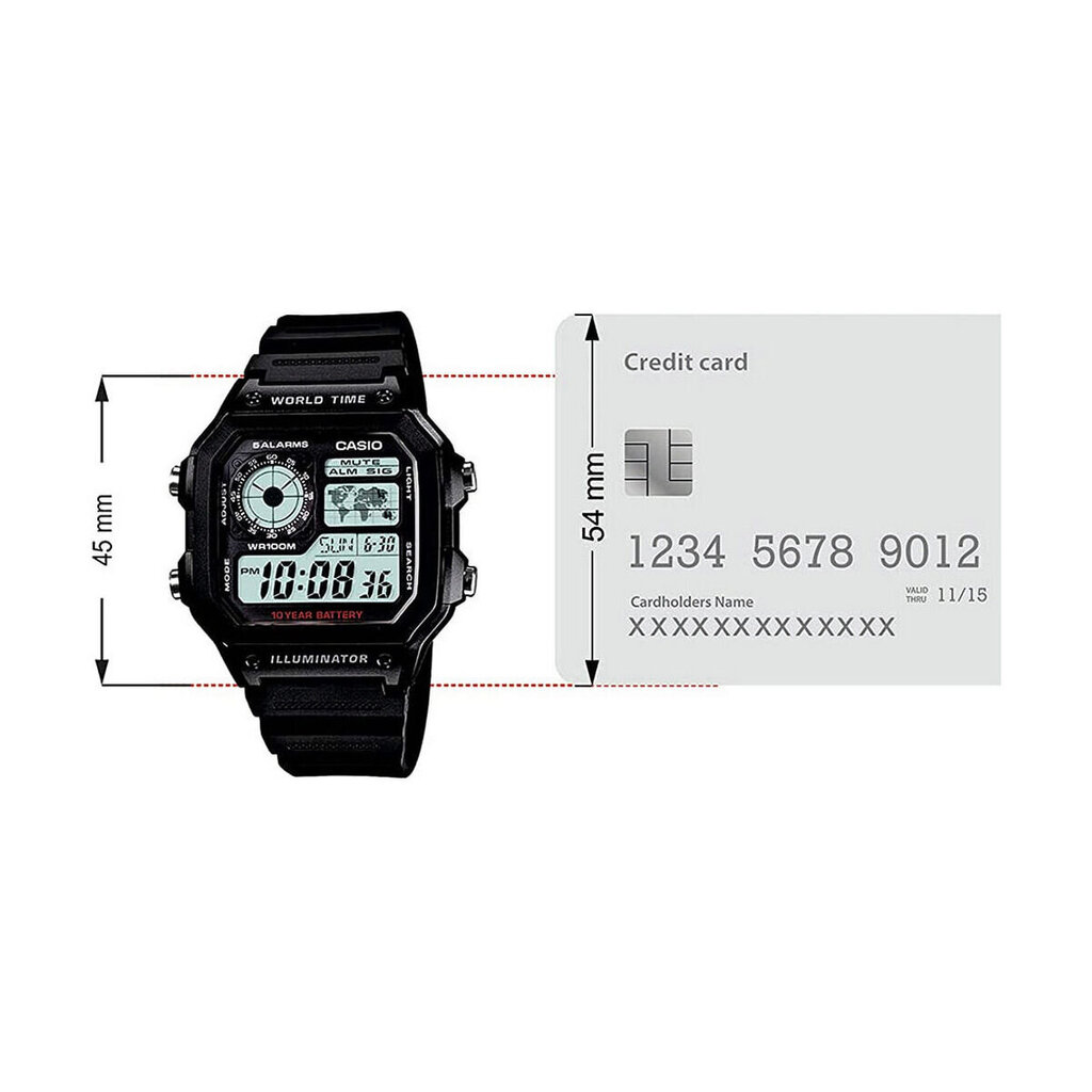 Laikrodis vyrams Casio AE-1200WH-1AVDF kaina ir informacija | Vyriški laikrodžiai | pigu.lt