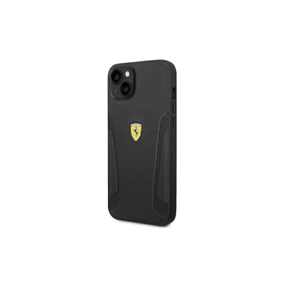 Ferrari iPhone 14 6,1&quot; FEHCP14SRBUK black HC Leather Stamp Sides kaina ir informacija | Telefono dėklai | pigu.lt